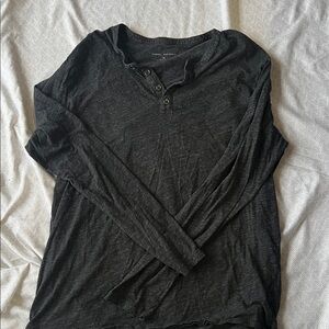 Robert Barakett Charcoal Long Sleeve Henley